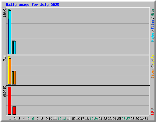 Daily usage for July 2025